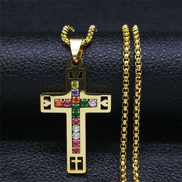 pendant necklaces stainless steel mix color crystal cross pendants gold christian chain jewelry pendentif n4912s05, Silver
pendant necklaces stainless steel mix color crystal cross pendants gold christian chain jewelry pendentif n4912s05, Silver
