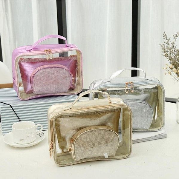 3pcs/set fashion clear women cosmetic bags pvc waterproof small large travel necessary beauty bath wash toiletry & cases
3pcs/set fashion clear women cosmetic bags pvc waterproof small large travel necessary beauty bath wash toiletry & cases