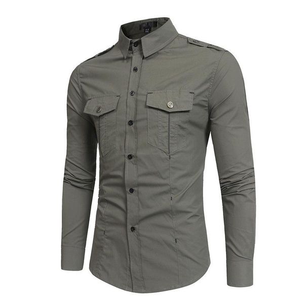 mens long sleeve cargo shirts slim fit casual turn down collar shirt pocket male fashion shirts clothing, White;black
mens long sleeve cargo shirts slim fit casual turn down collar shirt pocket male fashion shirts clothing, White;black
