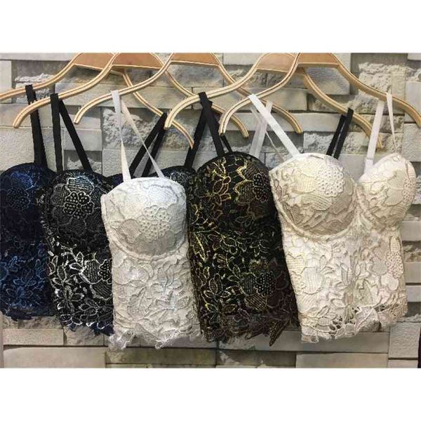 women's tanks & camis p265 gold bronzing embroidery lace push up bustier bralette bra cropped tube i2a6, White
women's tanks & camis p265 gold bronzing embroidery lace push up bustier bralette bra cropped tube i2a6, White