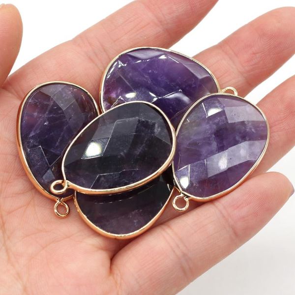 charms 23x34mm natural stone amethyst faceted drop shape pendant for jewelry making diy necklace earrings accessories lady gift, Bronze;silver
charms 23x34mm natural stone amethyst faceted drop shape pendant for jewelry making diy necklace earrings accessories lady gift, Bronze;silver