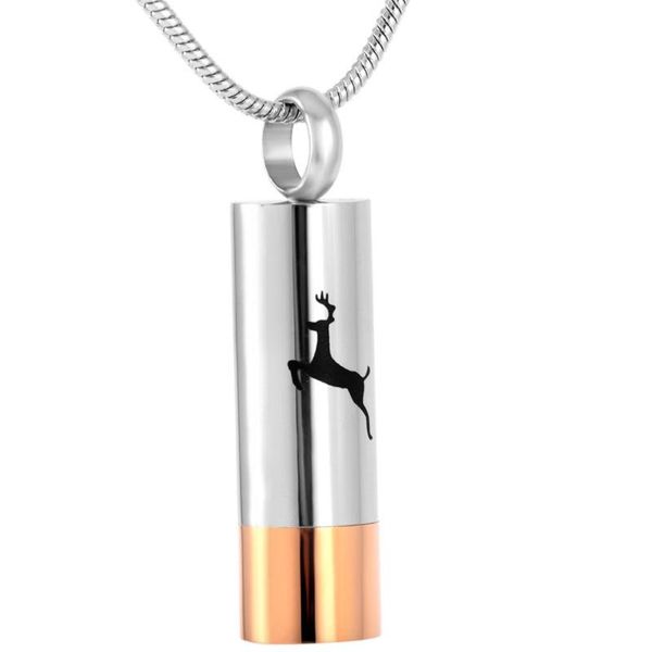 cremation jewelry deer sgun shell pendant necklace w/ 20" chain necklaces, Silver 
cremation jewelry deer sgun shell pendant necklace w/ 20" chain necklaces, Silver