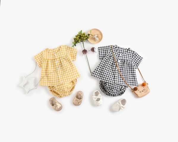 ins baby kids summer clothing sets children plaid short sleeve +shorts 2pcs girls cotton outfits a6992, White
ins baby kids summer clothing sets children plaid short sleeve +shorts 2pcs girls cotton outfits a6992, White