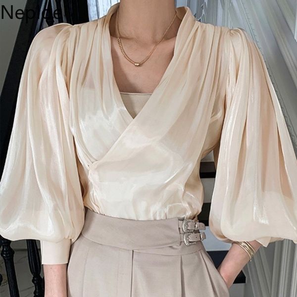 neploe blouses for women v-neck lantern sleeve fashion shirt slim waist temperament gentle chiffon blouse korean elegant 210422, White
neploe blouses for women v-neck lantern sleeve fashion shirt slim waist temperament gentle chiffon blouse korean elegant 210422, White