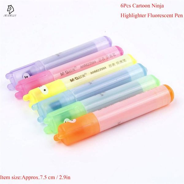highlighters 6pcs fluorescent highlighter pen kawaii cartoon ninja water color marker for paint draw office accessories school supplies, Black;red
highlighters 6pcs fluorescent highlighter pen kawaii cartoon ninja water color marker for paint draw office accessories school supplies, Black;red