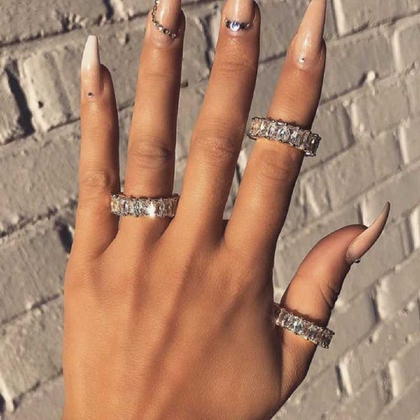 cluster rings 925 sterling silver pave setting full diamond eternity engagement wedding for women men fine jewelry size 5-12, Golden;silver
cluster rings 925 sterling silver pave setting full diamond eternity engagement wedding for women men fine jewelry size 5-12, Golden;silver
