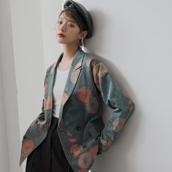 women's suits & blazers blazer women jacket vintage korean casual floral print loose suit coat ladies spring autumn high street couple, White;black
women's suits & blazers blazer women jacket vintage korean casual floral print loose suit coat ladies spring autumn high street couple, White;black