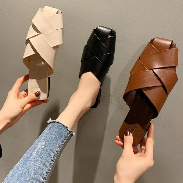 slippers cover half slipper women shoes woman slides 2021 summer fashion outside cross tie breathable ladies plus size, Black
slippers cover half slipper women shoes woman slides 2021 summer fashion outside cross tie breathable ladies plus size, Black