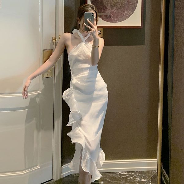 women's knits & tees 2021 arrival satin maxi white ruffles halter sleeveless women long elegant beach vestidos daj0
women's knits & tees 2021 arrival satin maxi white ruffles halter sleeveless women long elegant beach vestidos daj0