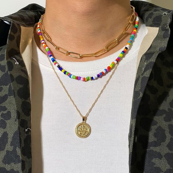 chains ingemark boho rainbow beads coin pendant necklace for women choker goth aesthetic vintage collier femme fashion summer jewelry, Silver
chains ingemark boho rainbow beads coin pendant necklace for women choker goth aesthetic vintage collier femme fashion summer jewelry, Silver
