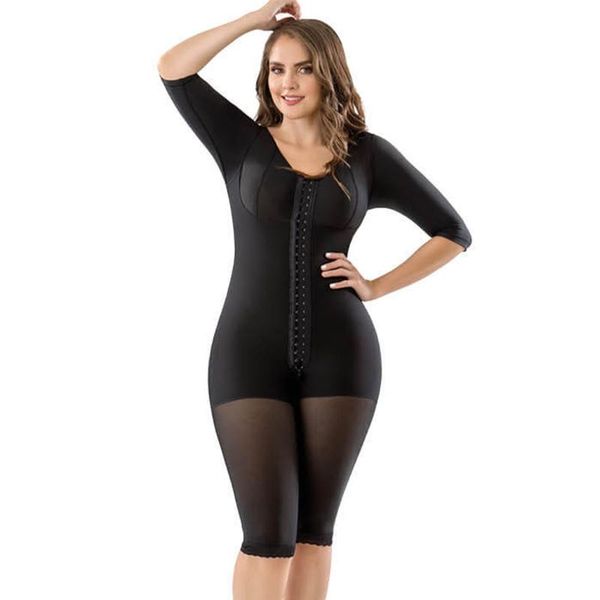 women's shapers long compression body shaper with sleeves 2nd stage garment (stage 2), Black;white
women's shapers long compression body shaper with sleeves 2nd stage garment (stage 2), Black;white