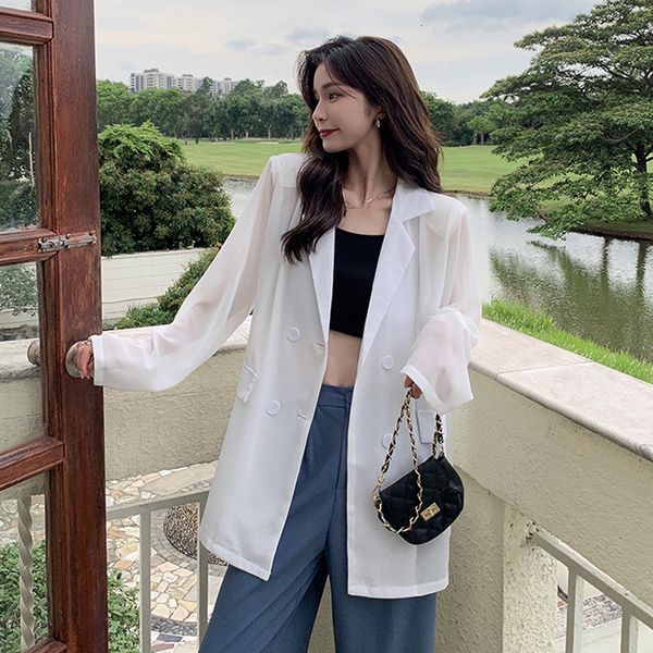 luxury women's jackets micro transparent sunscreen suit summer korean 2021 loose medium length temperament long sleeve thin chiffon coa, Black;brown
luxury women's jackets micro transparent sunscreen suit summer korean 2021 loose medium length temperament long sleeve thin chiffon coa, Black;brown