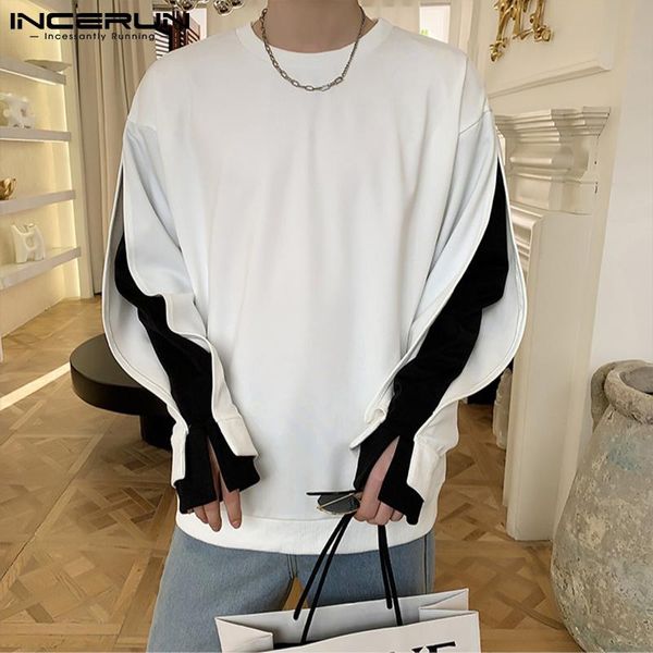 men's hoodies & sweatshirts incerun fashion men patchwork streetwear o neck long sleeve casual pullovers 2021 personality korean loose, Black
men's hoodies & sweatshirts incerun fashion men patchwork streetwear o neck long sleeve casual pullovers 2021 personality korean loose, Black
