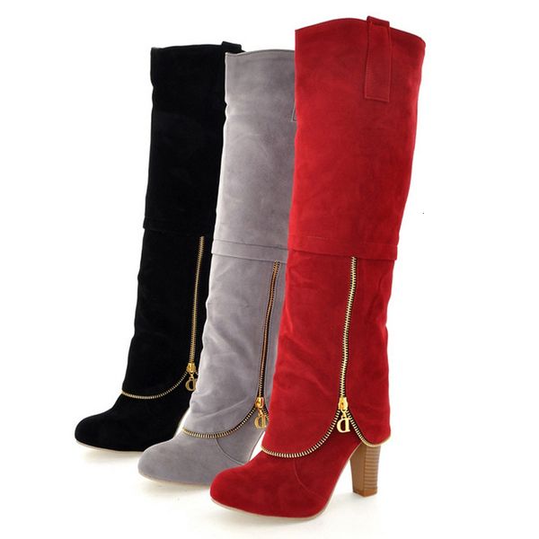plus size 34-43 heels long flock winter knee high boots women shoes fashion zipper style botas femininas xkd2108 4kba, Black
plus size 34-43 heels long flock winter knee high boots women shoes fashion zipper style botas femininas xkd2108 4kba, Black