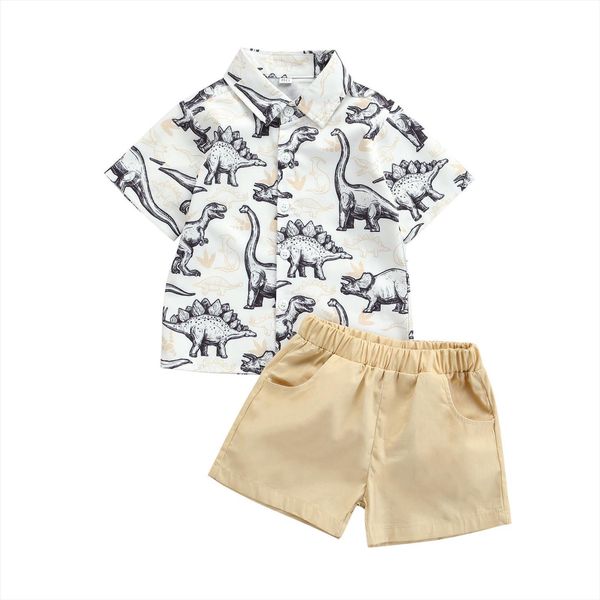 boys casual two piece clothes set, dinosaur printed pattern short sleeve shirt and shorts, khaki green yellow, White
boys casual two piece clothes set, dinosaur printed pattern short sleeve shirt and shorts, khaki green yellow, White