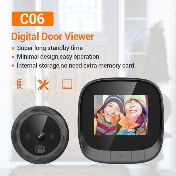 2.4 inch lcd screen electronic door viewer bell 0.3mp display camera peephole doorbells
2.4 inch lcd screen electronic door viewer bell 0.3mp display camera peephole doorbells