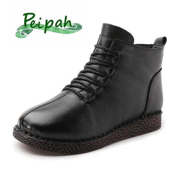 winter women rubber boots ladies genuine leather shoes for wedges ankle female solid retro botas de mujer, Black
winter women rubber boots ladies genuine leather shoes for wedges ankle female solid retro botas de mujer, Black
