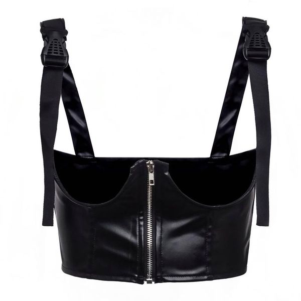 women sleeveless irregular zipper crop wetlook pu leather corset belt goth punk slim bustier pole dance rave tanks bras sets, Red;black
women sleeveless irregular zipper crop wetlook pu leather corset belt goth punk slim bustier pole dance rave tanks bras sets, Red;black