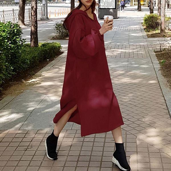 casual dresses women hoodies sweatshirt dress oversized hooded pullover 2021 celmia autumn winter long sleeve slit loose midi, Black;gray
casual dresses women hoodies sweatshirt dress oversized hooded pullover 2021 celmia autumn winter long sleeve slit loose midi, Black;gray