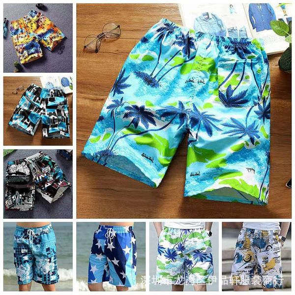 men's shorts beach shorts summer sports men's swimming trunks leisure pants night market, White;black