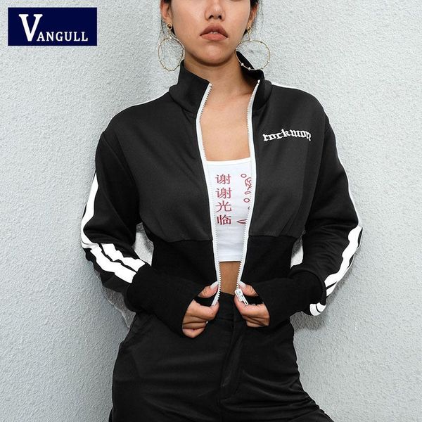 women's jackets vangull women outwear spring autumn jacket crop zipper embroidery letter long sleeve black and white striped 2021, Black;brown
women's jackets vangull women outwear spring autumn jacket crop zipper embroidery letter long sleeve black and white striped 2021, Black;brown