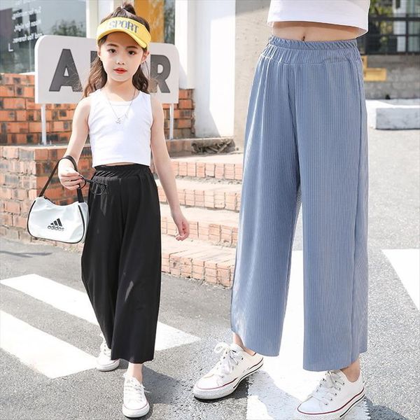 solid girls wide leg pants 3 13 years old kids ankle length loose all matching summer casual clothes for girl, Blue
solid girls wide leg pants 3 13 years old kids ankle length loose all matching summer casual clothes for girl, Blue