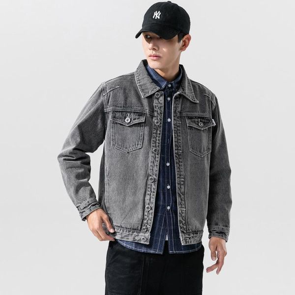 autumn and winter denim jacket men's japanese soot personality trendy brand foreign trade tooling casual jackets, Black;brown
autumn and winter denim jacket men's japanese soot personality trendy brand foreign trade tooling casual jackets, Black;brown