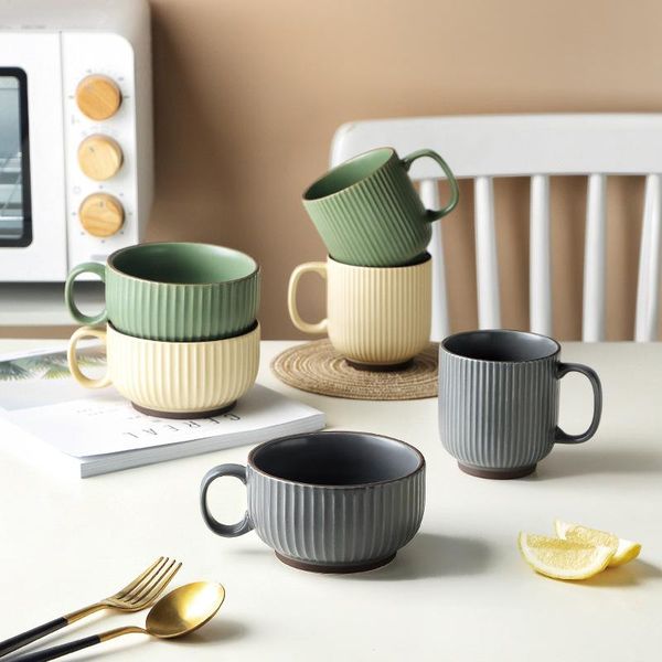 Mugs Coffee Cups Ceramic Designer Creative Cup Solid Color Mug For Tea Milk Breakfast Oatmeal Stripe With Handle
Mugs Coffee Cups Ceramic Designer Creative Cup Solid Color Mug For Tea Milk Breakfast Oatmeal Stripe With Handle