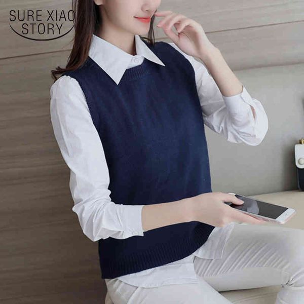 fashion sleeveless pullover knit loose casual knitted vest autumn winter women sweater vests 11933 210415, White;black
fashion sleeveless pullover knit loose casual knitted vest autumn winter women sweater vests 11933 210415, White;black
