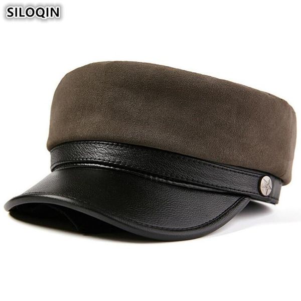 men's flat cap snapback trend genuine leather hat autumn fashion women sheepskin military hats elegant ladies brand caps wide brim, Blue;gray
men's flat cap snapback trend genuine leather hat autumn fashion women sheepskin military hats elegant ladies brand caps wide brim, Blue;gray