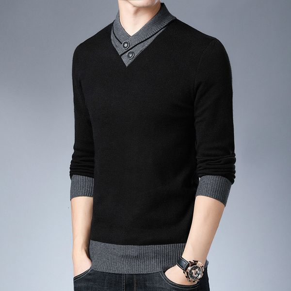 men's sweaters brand men thick pullover sweater slim fold collar v neck mens pull homme winter jfmb, White;black
men's sweaters brand men thick pullover sweater slim fold collar v neck mens pull homme winter jfmb, White;black