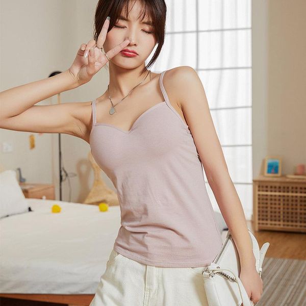 camisoles & tanks ice porcelain cotton knit solid color with chest pad sling deep v-neck slim bra one-piece vest women, Black;white
camisoles & tanks ice porcelain cotton knit solid color with chest pad sling deep v-neck slim bra one-piece vest women, Black;white
