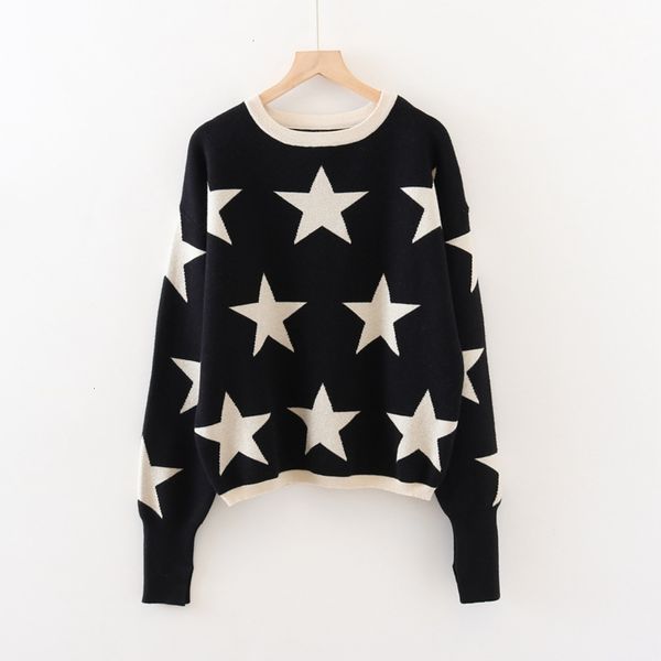 women's sweaters sweater autumn and winter round neck jacquard star t-shirt casual simple versatile long sleeve pullover women's 2, White;black
women's sweaters sweater autumn and winter round neck jacquard star t-shirt casual simple versatile long sleeve pullover women's 2, White;black