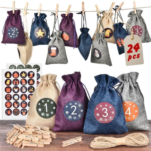 gift wrap 24pcs christmas calendar bag diy xmas personalized filling candy stickers clips drawstring rope bags linen package
gift wrap 24pcs christmas calendar bag diy xmas personalized filling candy stickers clips drawstring rope bags linen package