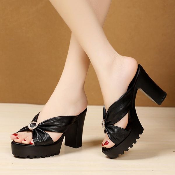 dress shoes women high heels slippers pu leather crystal platform open toe sandals mules talons feminino ladies party chaussure slides, Black
dress shoes women high heels slippers pu leather crystal platform open toe sandals mules talons feminino ladies party chaussure slides, Black