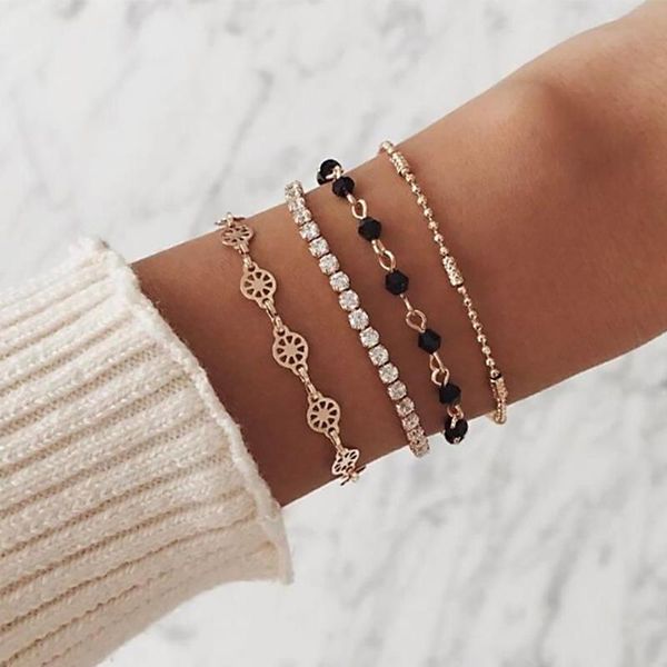 link, chain fashion handwrist decorations women bracelets female jewelry accessories rhinestone long 4 pieces bracelet, Black
link, chain fashion handwrist decorations women bracelets female jewelry accessories rhinestone long 4 pieces bracelet, Black