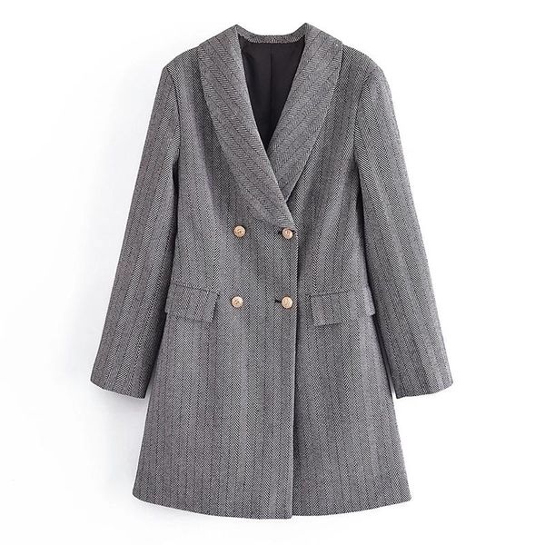 women's wool & blends yenkye women vintage double breasted striped elegant woolen coat office ladies slim winter, Black
women's wool & blends yenkye women vintage double breasted striped elegant woolen coat office ladies slim winter, Black
