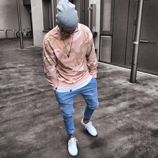 men's jeans stretchy ripped ny biker destroyed slim fit denim pants mens elastic waist harem men jogger clothes, Blue
men's jeans stretchy ripped ny biker destroyed slim fit denim pants mens elastic waist harem men jogger clothes, Blue