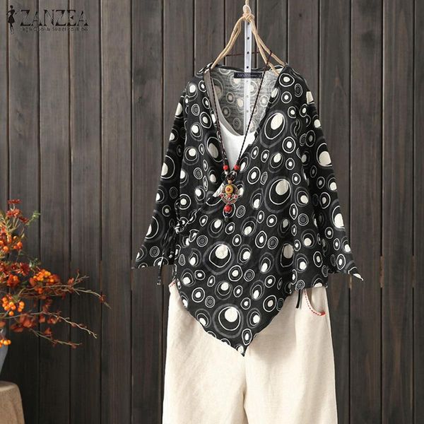 women's blouses & shirts kaftan printed autumn blouse 2021 zanzea casual long sleeve female v neck work blusas plus size polka tunic, White
women's blouses & shirts kaftan printed autumn blouse 2021 zanzea casual long sleeve female v neck work blusas plus size polka tunic, White