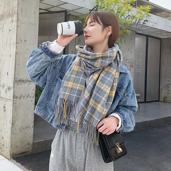 scarves winter women's warm plaid casual vintage black scarf women foulard femme echarpe cashmere, Blue;gray
scarves winter women's warm plaid casual vintage black scarf women foulard femme echarpe cashmere, Blue;gray
