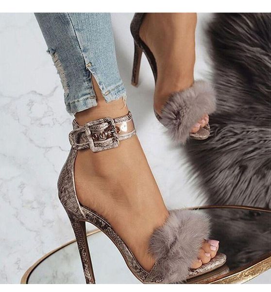sandals fashion high heel thin snake pattern hair women's shoes large size european and american, Black
sandals fashion high heel thin snake pattern hair women's shoes large size european and american, Black