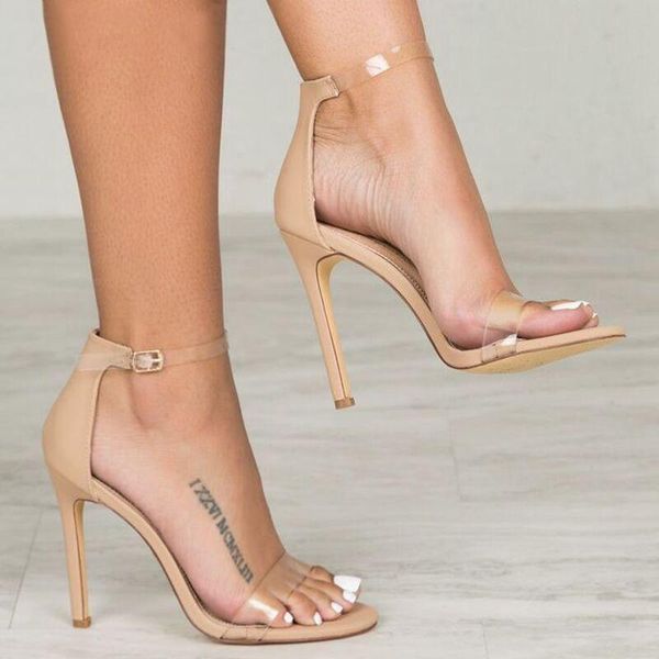 women sandals transparent ankle strap buckle high heels ladies solid party shoes female thin footwear 2021 plus size, Black
women sandals transparent ankle strap buckle high heels ladies solid party shoes female thin footwear 2021 plus size, Black