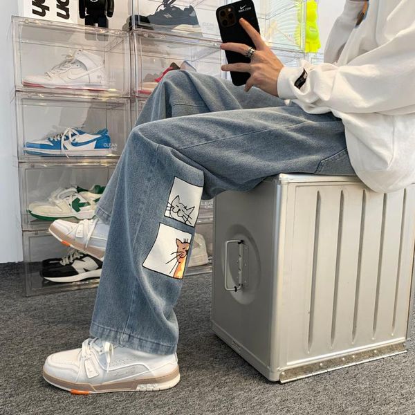 men's jeans 2021 printing pattern wash loose cartoon trousers fashion trend elastic waist casual pants big size -5xl, Blue
men's jeans 2021 printing pattern wash loose cartoon trousers fashion trend elastic waist casual pants big size -5xl, Blue