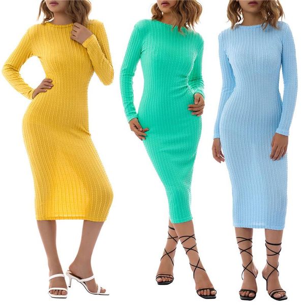 casual dresses female long dress solid color round neck sleeve jacquard for women green/yellow/sky blue s//l, Black;gray
casual dresses female long dress solid color round neck sleeve jacquard for women green/yellow/sky blue s//l, Black;gray