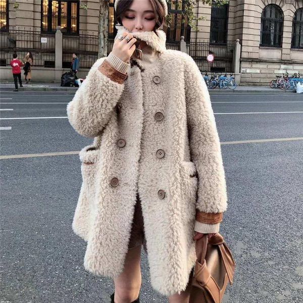 women's fur & faux ladies jacket and coats winter fashion double breasted lamb warm thick loose women teddy1 b79d, Black
women's fur & faux ladies jacket and coats winter fashion double breasted lamb warm thick loose women teddy1 b79d, Black