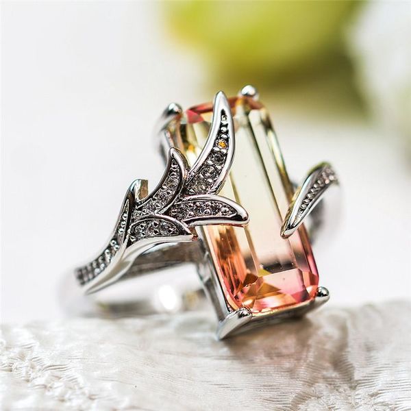 wedding rings luxury female crystal pink yellow stone ring silver color rainbow for women promise big square engagement, Slivery;golden
wedding rings luxury female crystal pink yellow stone ring silver color rainbow for women promise big square engagement, Slivery;golden