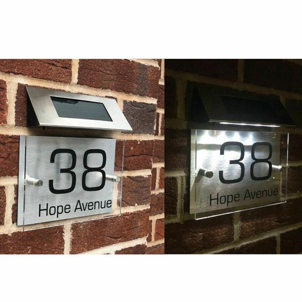house sign plaques door number personalised name plate address solar light acrylic other hardware 
house sign plaques door number personalised name plate address solar light acrylic other hardware