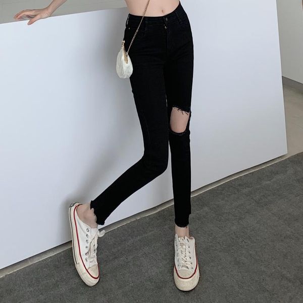women's jeans hole black skinny korean vintage clothes high waist trousers fashion pants for girls streetwear 2021 autumn, Blue
women's jeans hole black skinny korean vintage clothes high waist trousers fashion pants for girls streetwear 2021 autumn, Blue