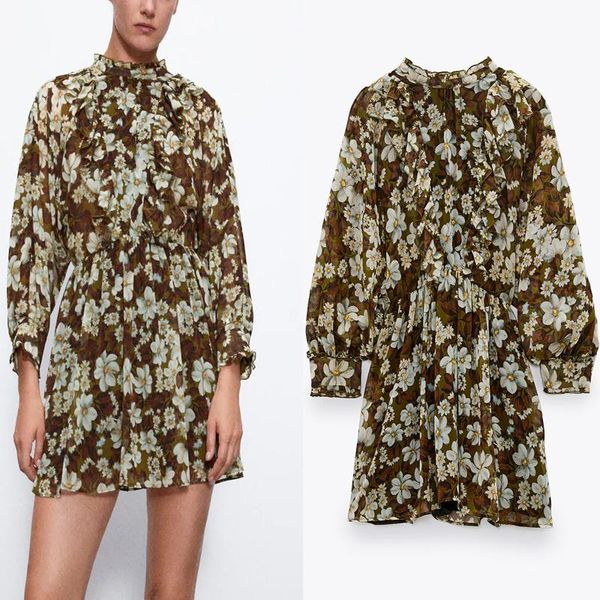 women floral print chiffon mini dress vintage long sleeve ruffle dresses female elastic waist back opening pleated casual, Black;gray
women floral print chiffon mini dress vintage long sleeve ruffle dresses female elastic waist back opening pleated casual, Black;gray