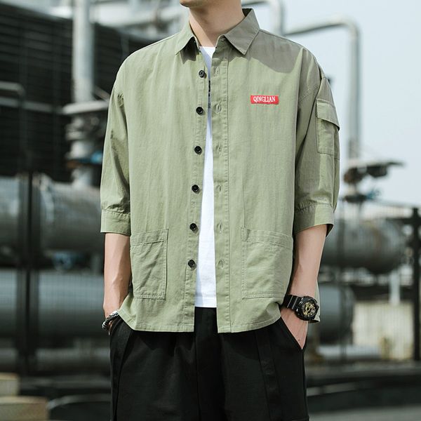 summer men's korean short sleeve clear color shirt fashion casual coat brand with handsome 7 / 3 sleeve, White;black
summer men's korean short sleeve clear color shirt fashion casual coat brand with handsome 7 / 3 sleeve, White;black